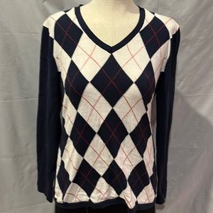 Tommy Hilfiger navy blue argyle sweater